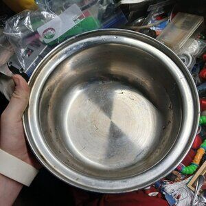 vintage stainless steel pot 10"